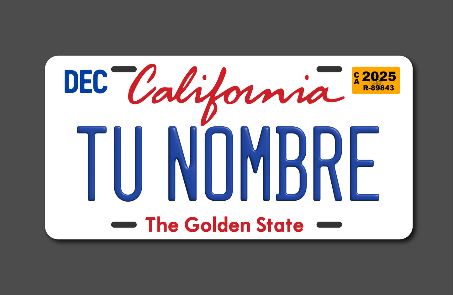 PERSONALIZED LICENSE PLATE